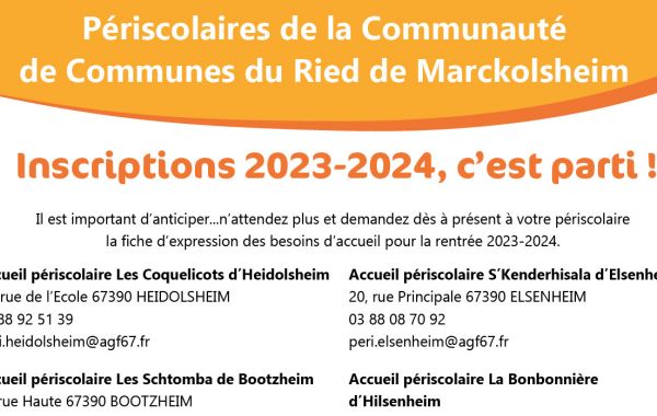 Pré-inscription périscolaire 2023/2024