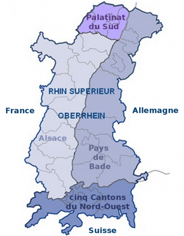 carte eurorégion Rhin supérieur